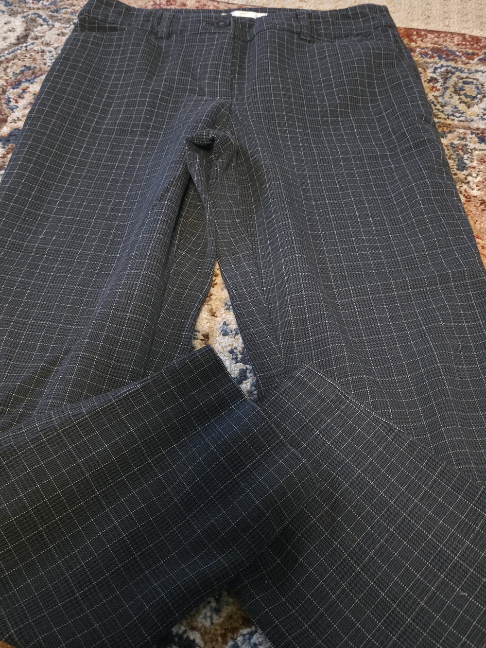 4/$25 Deal! Straight Leg Women's Dress Pants in Charcoal Windowpane